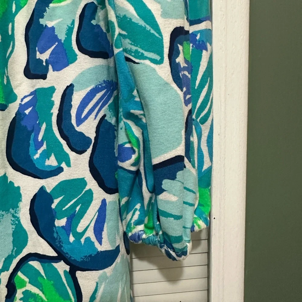 Lilly Pulitzer Fleur Agate Green Lazy River Rayon Spandex Jersey Dress XL - Picture 7 of 10